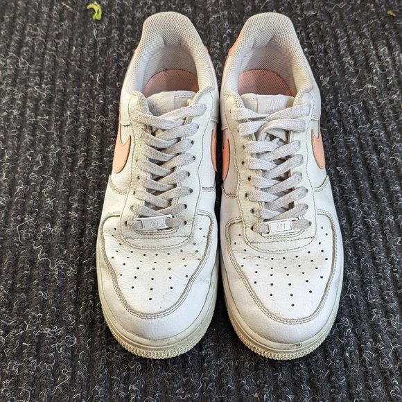 💖HP💖 Nike Air Force 1 Low Leather Trainers AH0287-102 Oracle Pink - Picture 2 of 12